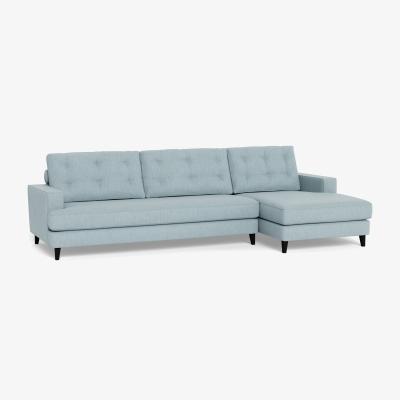 Heal's Heal's Mistral Right Hand Facing Corner Sofa Smart Linen Mix Duck Egg Black