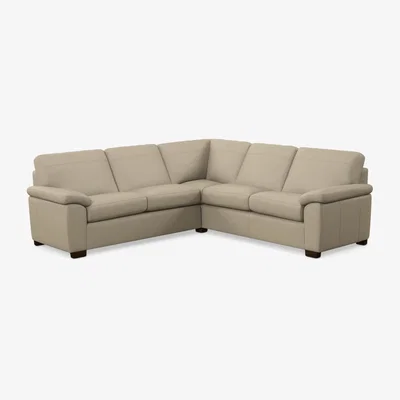 John Lewis John Lewis Camden 5+ Seater Corner Leather Sofa, Dark Leg