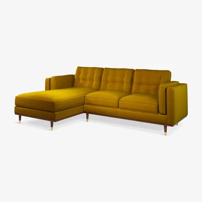 John Lewis John Lewis + Swoon Lyon Grand 3 Seater LHF Chaise Sofa, Dark Leg