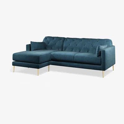 John Lewis Swoon Mendel Large 3 Seater LHF Chaise End Sofa, Gold Leg