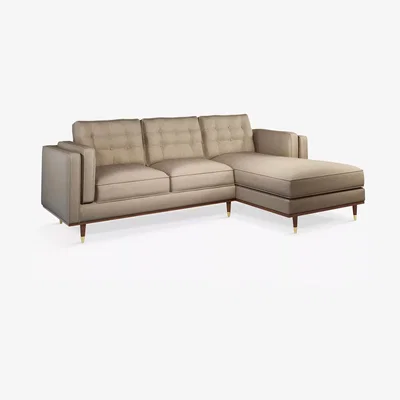 John Lewis John Lewis + Swoon Lyon Grand 3 Seater RHF Chaise Sofa, Dark Leg