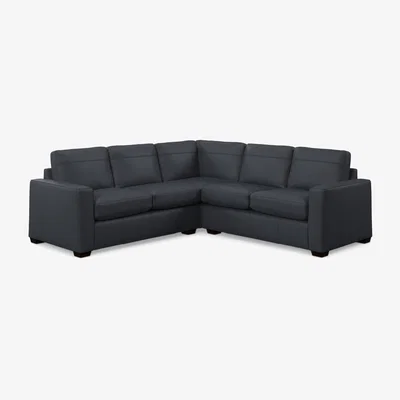 John Lewis John Lewis Oliver 5 Seater Leather Corner Sofa, Dark Leg