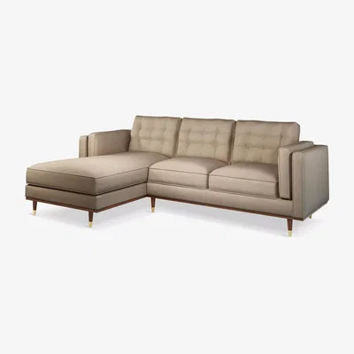 John Lewis John Lewis + Swoon Lyon Grand 3 Seater LHF Chaise Sofa, Dark Leg