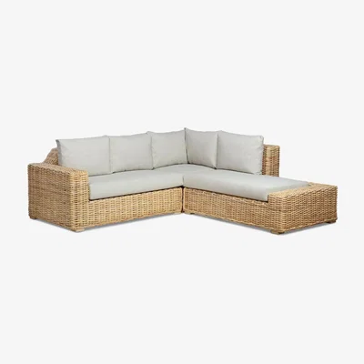 John Lewis Desser Raffles Rattan 5-Seater Modular Corner Sofa Set, Natural
