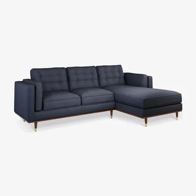 John Lewis John Lewis + Swoon Lyon Grand 3 Seater RHF Chaise Sofa, Dark Leg