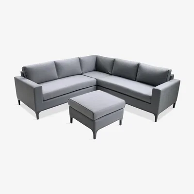John Lewis LG Outdoor Stockholm 5-Seater Modular Garden Lounging Table & Chairs, Grey