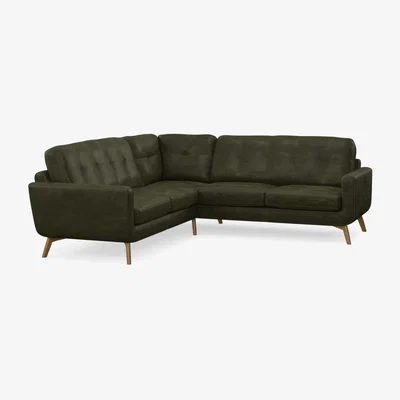 John Lewis John Lewis Barbican Leather Corner Sofa, Light Leg