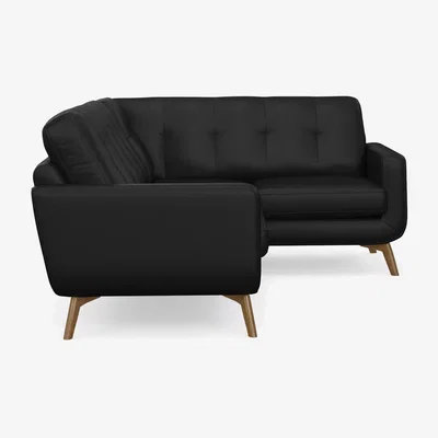 John Lewis John Lewis Barbican RHF Corner End Leather Sofa, Light Leg