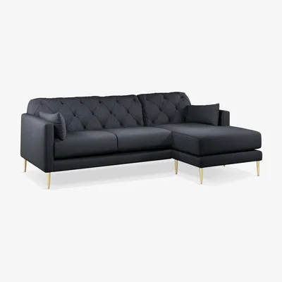 John Lewis Swoon Mendel Large 3 Seater RHF Chaise End Sofa, Gold Leg