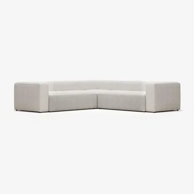 Kave Home Blok 4 seater corner sofa in white fleece, 290 x 290 cm FR