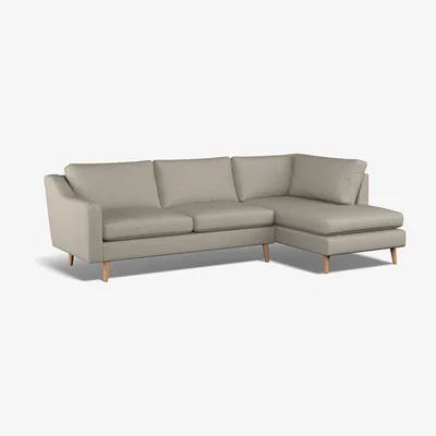 La Redoute Rosa Soft Woven Chaise - Right Facing with Light Wood Legs