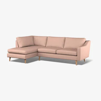 La Redoute Rosa Soft Brushed Chaise - Left facing with Light Wood Legs