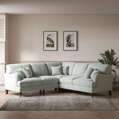 La Redoute Emeline Soft Brushed Corner Sofa with Castor Legs