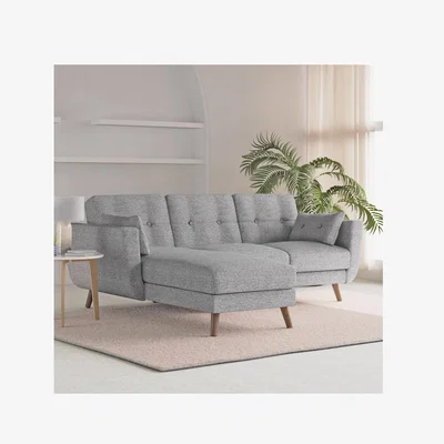 La Redoute Arlo Soft Linen Left Hand Corner Click Clack Sofa Bed