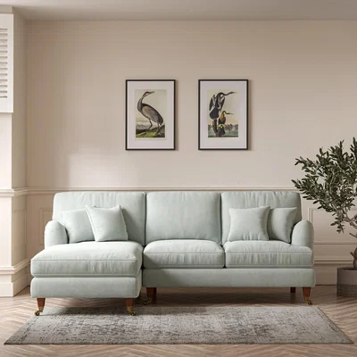 La Redoute Emeline Soft Brushed Corner Chaise Sofa with Antique Castor Legs (Left Facing)