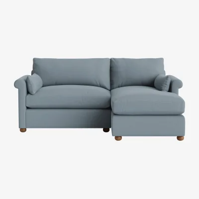 Loaf Queenie Chaise Sofa, Large Right Hand (Blue Dungarees Clever Linen)