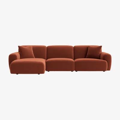 Loaf Squishblocks Modular Chaise Sofa, Large Left Hand (Broken Pot Clever Velvet)