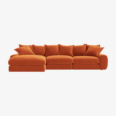 Loaf Wodge Modular Chaise Sofa, Large Left Hand (Bobbing Buoy Clever Velvet)