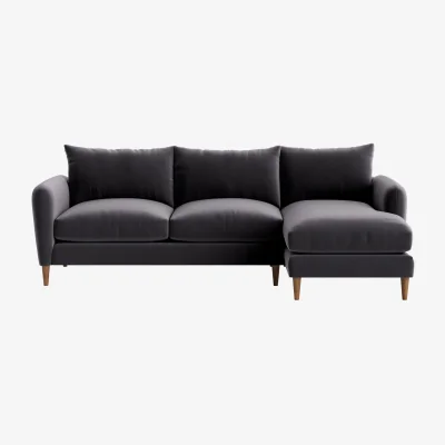 Loaf Squishmeister Chaise Sofa, Extra Large Right Hand (Wire Wool Clever Velvet)