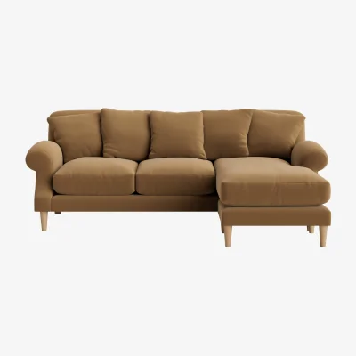 Loaf Crumpet Chaise Sofa, Large Right Hand (Fairground Fudge Clever Velvet)