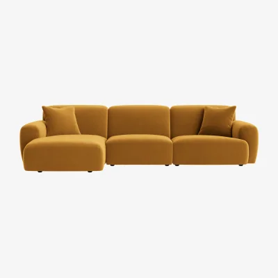 Loaf Squishblocks Modular Chaise Sofa, Large Left Hand (Butterscotch Clever Velvet)