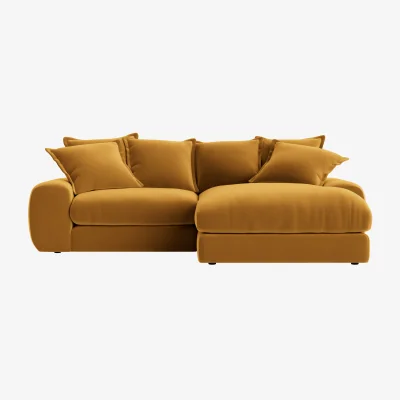 Loaf Wodge Modular Chaise Sofa, Med Rh (Butterscotch Clever Velvet)