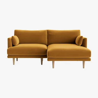 Loaf Jeffers Chaise Sofa, Large Right Hand (Butterscotch Clever Velvet)