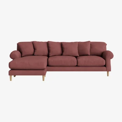 Loaf Crumpet Chaise Sofa, Extra Large Left Hand (Berry Jelly Clever Cotton)