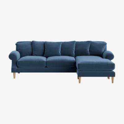 Loaf Crumpet Chaise Sofa, Extra Large Right Hand (Shipping Forecast Clever Velvet)