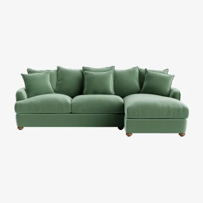 Loaf Smooch Chaise Sofa, Extra Large Right Hand (Cucumber Sandwich Clever Velvet)
