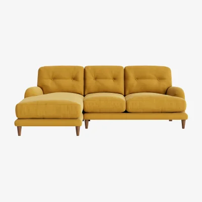 Loaf Sugar Bum Chaise Sofa, Large Right Hand (Butter Drip Clever Linen)