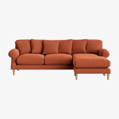 Loaf Crumpet Chaise Sofa, Extra Large Right Hand (Marmalade Clever Linen)