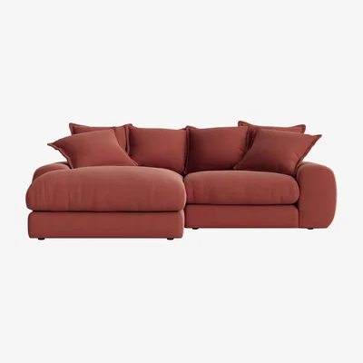 Loaf Wodge Modular Chaise Sofa - Medium Left Hand - Clever Linen - Summer Pudding