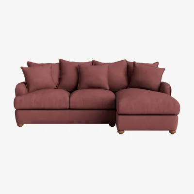 Loaf Smooch Chaise Sofa, Large Right Hand (Berry Jelly Clever Cotton)