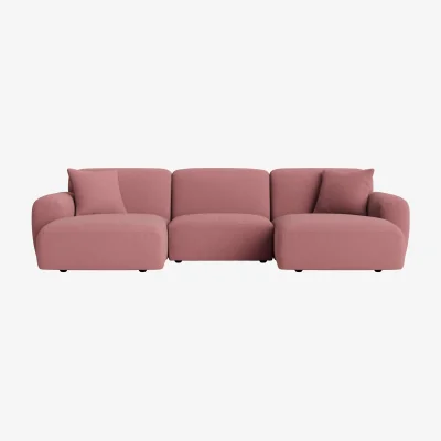 Loaf Squishblocks Modular Chaise Sofa, Udoch (Rosy Posy Clever Slubby Cotton)