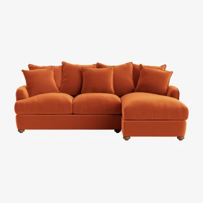 Loaf Smooch Chaise Sofa, Large Right Hand (Bobbing Buoy Clever Velvet)