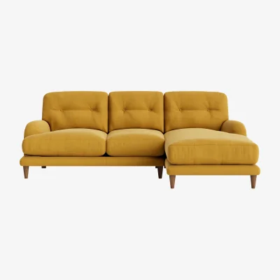Loaf Sugar Bum Chaise Sofa, Large Left Hand (Butter Drip Clever Linen)