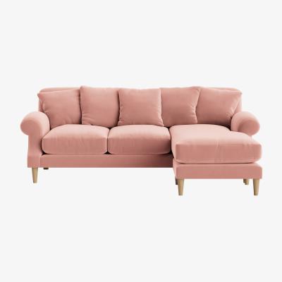 Loaf Crumpet Chaise Sofa - Large Left Hand - Clever Velvet - Flushed Cheek
