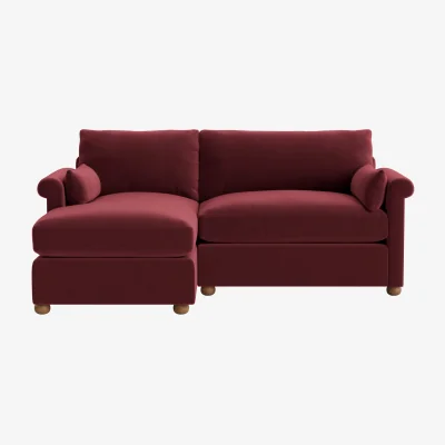 Loaf Queenie Chaise Sofa, Large Left Hand (Drenched Damsons Clever Velvet)