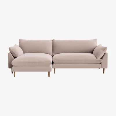 Loaf Slow Riser Chaise, Extra Large Left Hand (Ballet Slipper Clever Velvet)