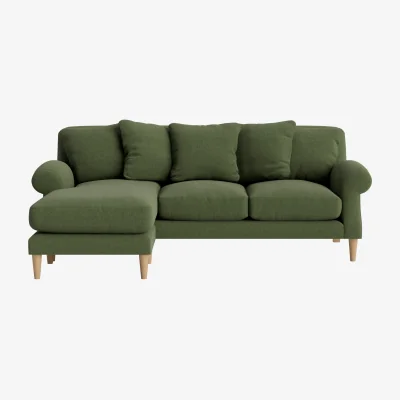 Loaf Crumpet Chaise Sofa - Large Left Hand - Clever Linen - Battered Shed