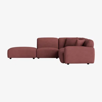 Loaf Squishblocks Modular Corner Chaise Large Right Hand in Berry Jelly Clever Cotton
