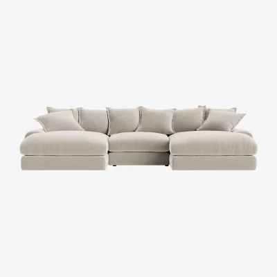 Loaf Wodge Modular Chaise Sofa, Udoch (Warm Dough Clever Velvet)