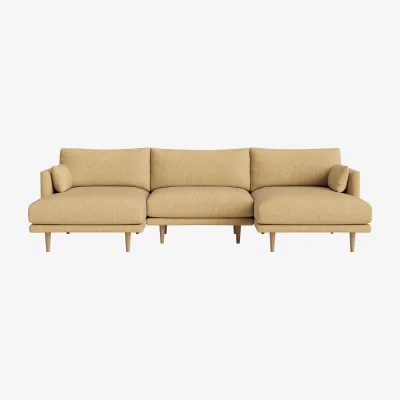 Loaf Jeffers Chaise Sofa, Udoch (Straw Hat House Fabric)