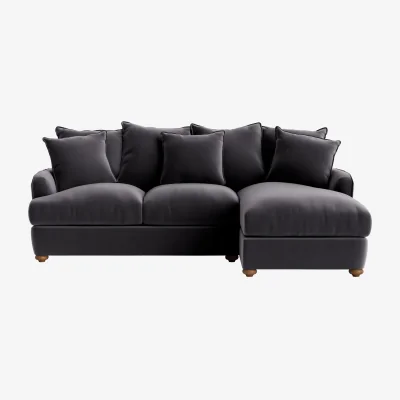 Loaf Smooch Chaise Sofa, Large Right Hand (Wire Wool Clever Velvet)