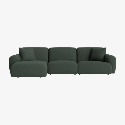 Loaf Squishblocks Modular Chaise Sofa, Large Left Hand (Stilton Blue Clever Slubby Cotton)