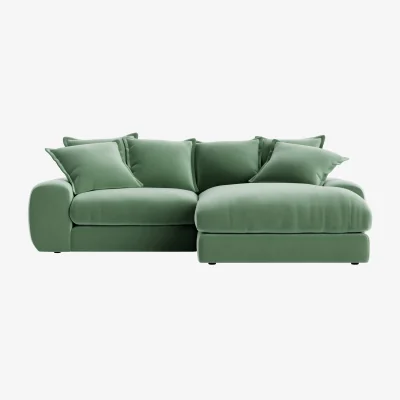 Loaf Wodge Modular Chaise Sofa, Med Rh (Cucumber Sandwich Clever Velvet)