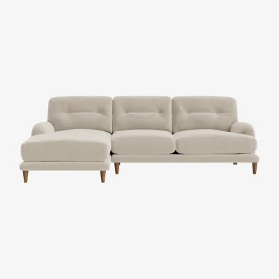 Loaf Sugar Bum Chaise Sofa, Extra Large Left Hand (Blotting Paper Clever Velvet)
