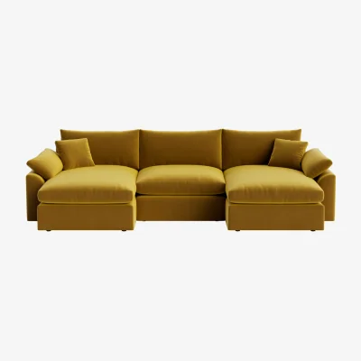 Loaf Cuddlemuffin Modular Chaise Sofa, Udoch (Honey Pot Clever Velvet)