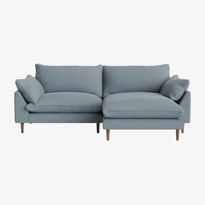 Loaf Slow Riser Chaise, Large Right Hand (Blue Dungarees Clever Linen)